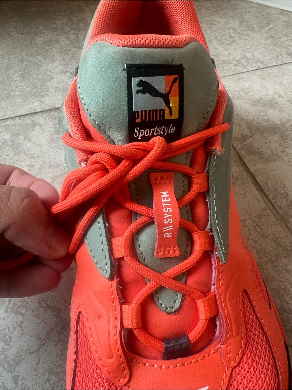 Puma Men’s Coral Orange & Sage Green RS-X Sneakers R system - Picture 8 of 8